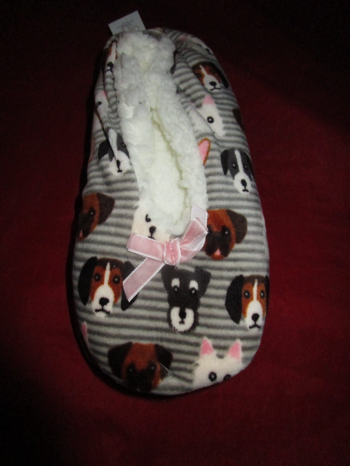 New Women's Fuzzy Babba Dog Print Slipper Socks One Size Fits Most | eBay