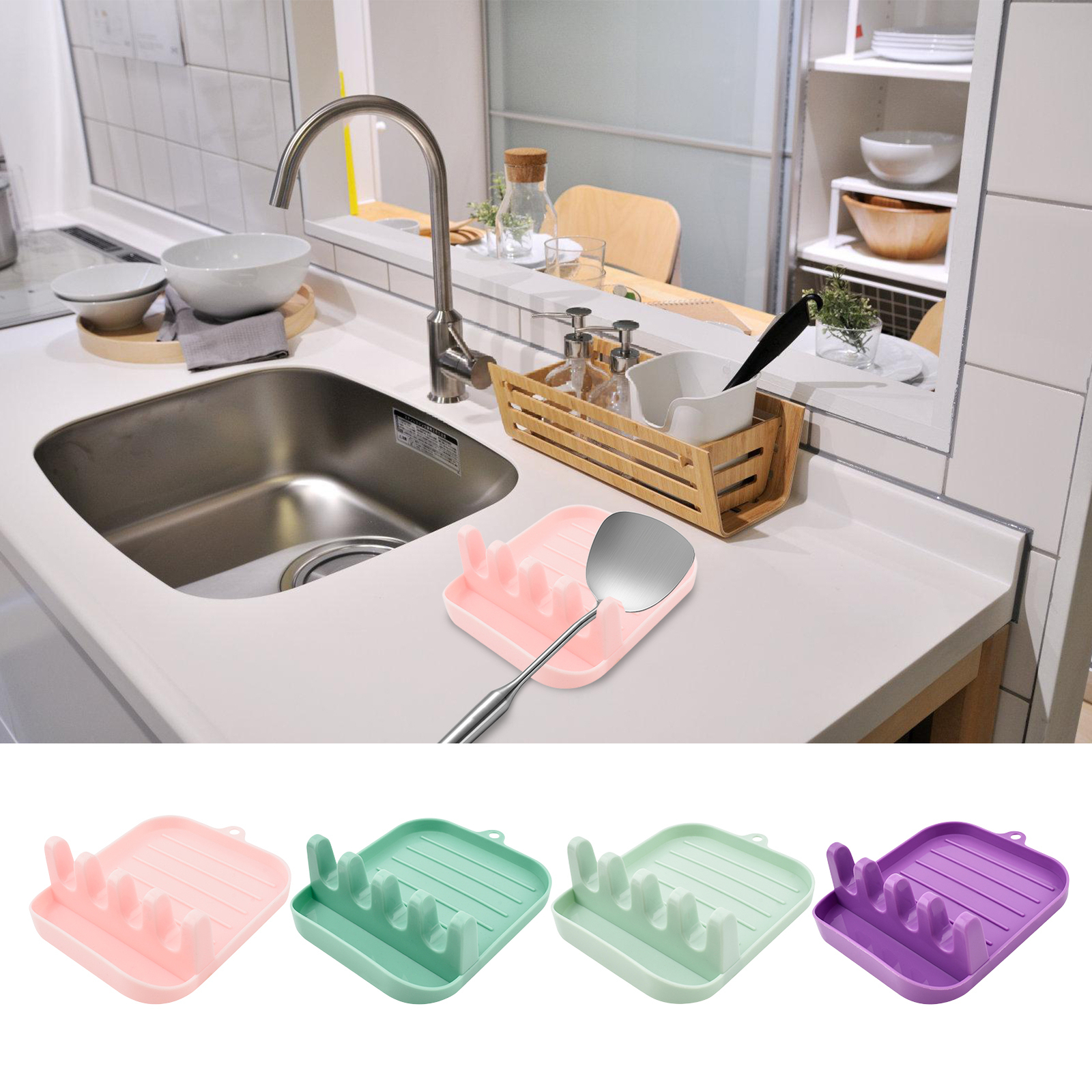Fork Spoon Holder Kitchen Lid Rack Pan Lid Storage Kitchen Gadget Pan Organizer