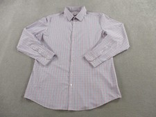 Mizzen  Main Shirt Mens XL Pink Blue Leeward Check Performance Trim Button Up