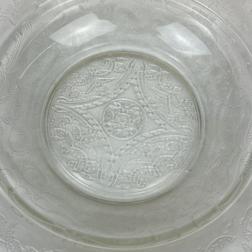 Plato de mantequilla cubierto abovedado de vidrio corte floral decorativo vintage de la era de la depresión - Imagen 10 de 16