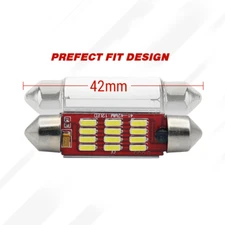 2pcs 42mm Festoon 12LED White Map Dome Interior LED Light Bulbs