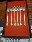 CHANTILLY by GORHAM,Sterling Silver,Ice Tea Spoon,Lot of SIX,7.5" MONOGRAMED