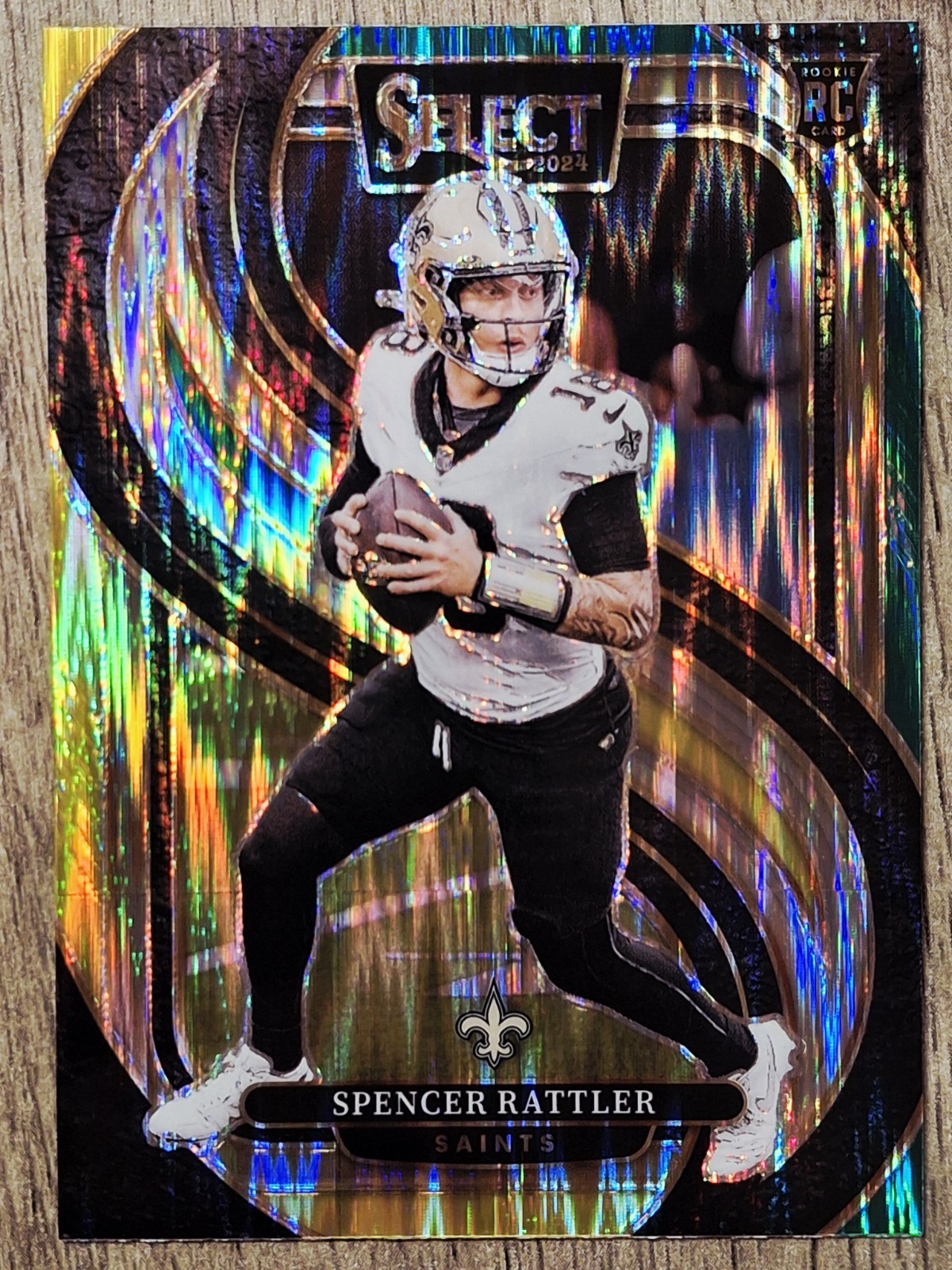 2024 Select Premier Level Spencer Rattler RC Green Yellow Shock Prizm #130