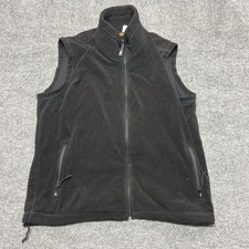 Vintage REI Vest Mens Large Black Polartec Fleece Full Zip Pockets Windblock