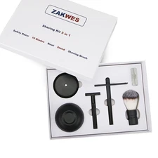 Men's Shaving & Grooming Set, Double Edge Safety Razor, Brush, Razor... 