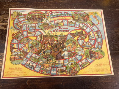 Giro d Italia game-board game-trail Italy early 1900 s