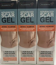 3 pack Nuvadermis Advanced Scar Gel Retinol 1.7oz/50mL Each NIB SEALED Exp09/26