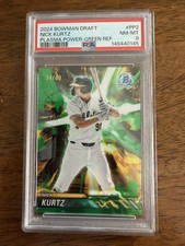 2024 Bowman Chrome Green Power Plasma Refractor PP2 Nick Kurtz /99 PSA 8