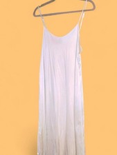VINTAGE 80s/90s Cream Maxi Slip Dress M