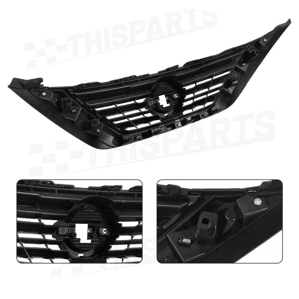 Front Bumper Hood Grille Grill w/Chrome Molding Trim For 2016-2018 Nissan Altima Foto 3 de 4