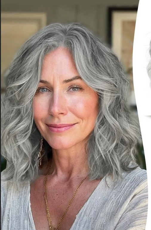 Grey Highlight  Wave 100% Human Hair 13x4 Lace Front Wigs