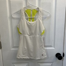 NWD Fila Tennis Tank top Size XS White Performance Racerback Built- SEE PHOTOS