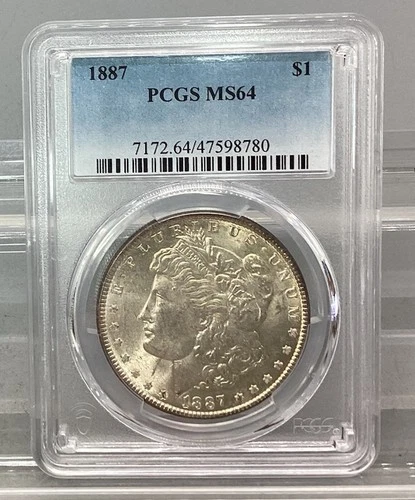 1887 Morgan Silver Dollar - PCGS - MS 64