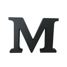 Black 6" Wooden Chalkboard Letter M Wall Decor Monogram Initial Sign