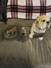 Bulldog Figurines. 3 And Very Cute.