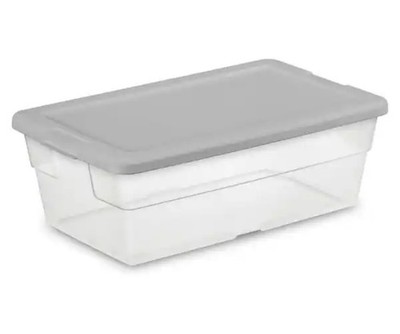 Sterilite 6 Quart Clear Plastic Storage Box W/ Lid Brand New!