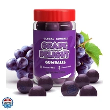Gumballs in Jar - 1 Inch Large Gumballs - Grape Doubble Bubble Gum Purple Gum...