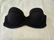 Victoria's Secret Black Strapless Push Up Underwire Swim Bikini Top Women's 34D