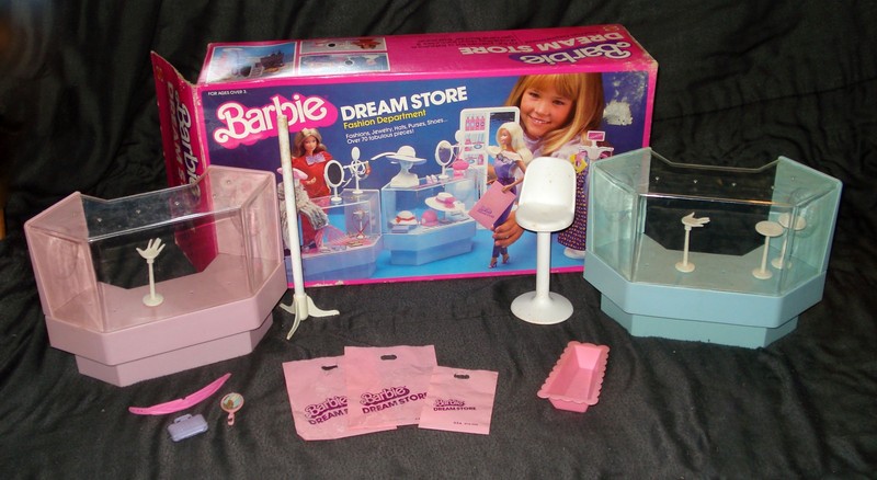Vintage 1982 Mattel Barbie Dream Store Fashion Department Toy Set Accessories 