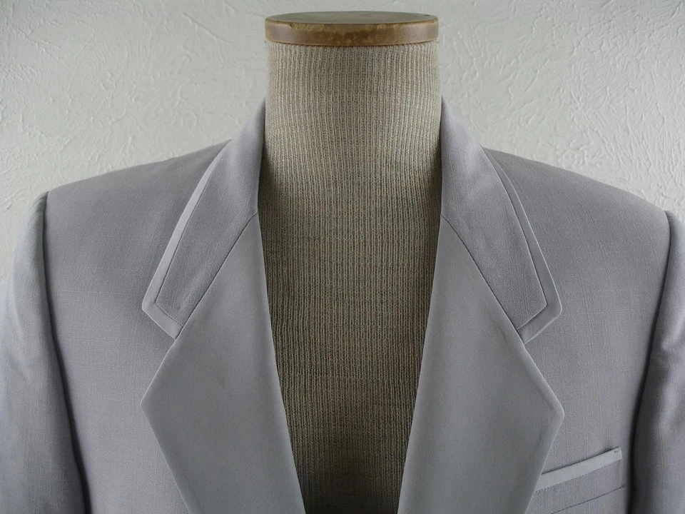 Para hombres S 40R De Colección Años 80 Dinastía Después de Seis Gris Plata Esmoquin Traje Chaqueta Blazer Foto 2 de 4