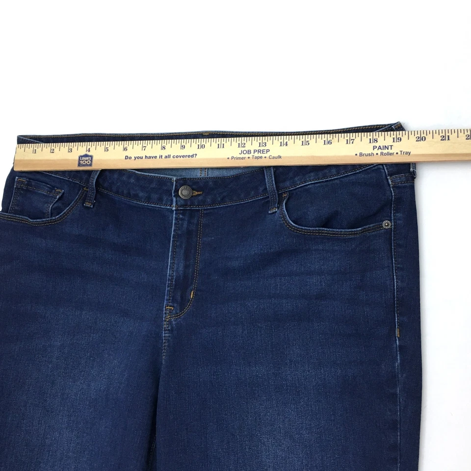 Old Navy Mid Rise Kicker Boot Cut Jeans Dark Wash Stretch size 18L length 34" - Image 4 of 4