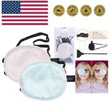 Silk Eye Patch for Adults Kids, 2PCS Eyepatch for Left Right Eye Lazy Eye Aft...