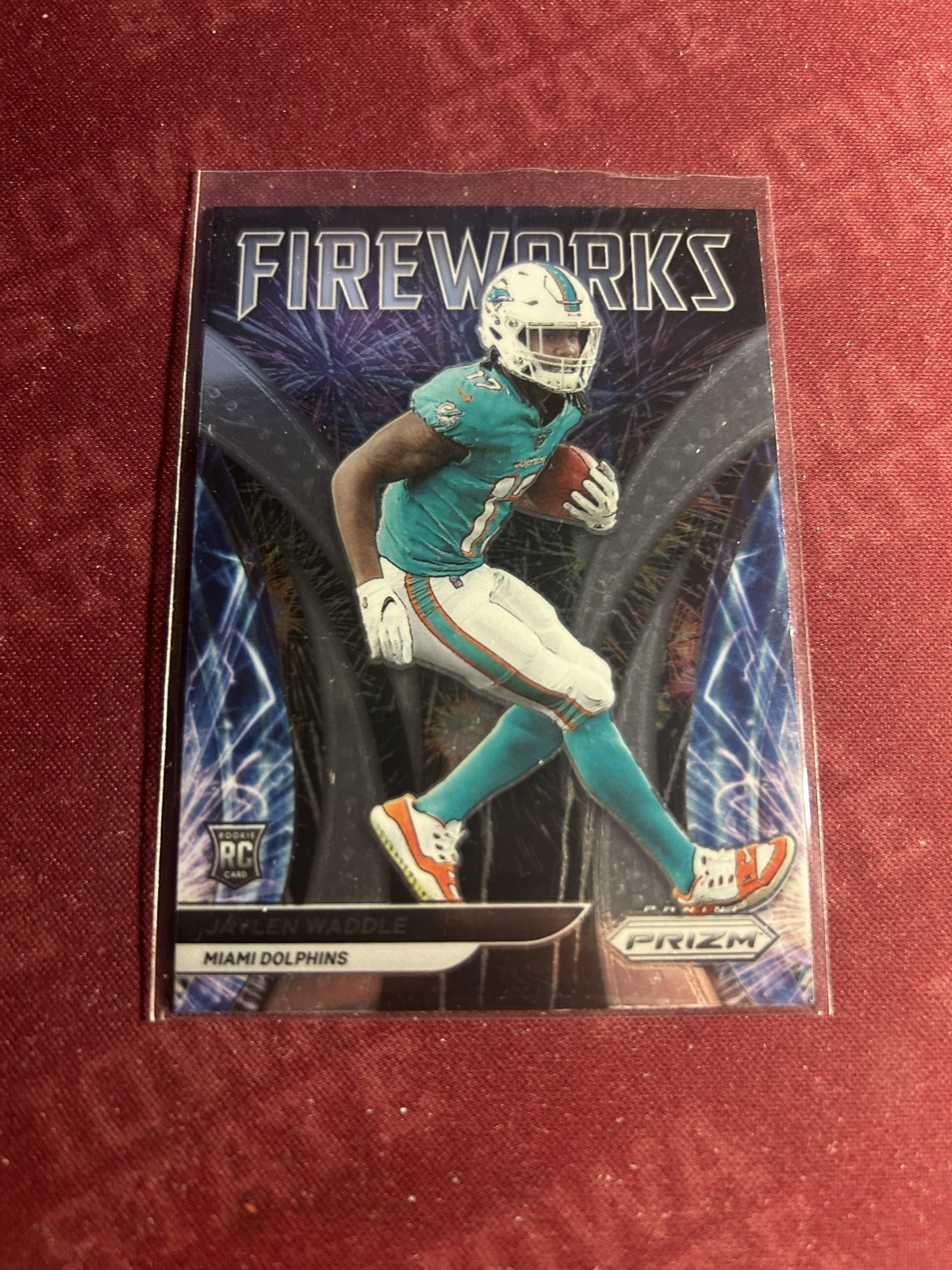 2021 PANINI PRIZM FOOTBALL #F-5 JAYLEN WADDLE FIREWORKS ROOKIE