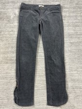 Ocean Pacific OP Pants Juniors 9 Gray Corduroy Ankle Zip Cotton Blend