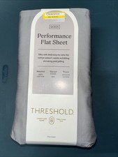 Queen 400 Thread Count Performance Flat Sheet Classic Gray - Threshold: Cotton