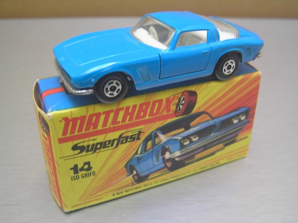 Matchbox Superfast MB14  ISO Grifo blue with thick wheels NM+ In Box NMIB+ - Image 3 of 4