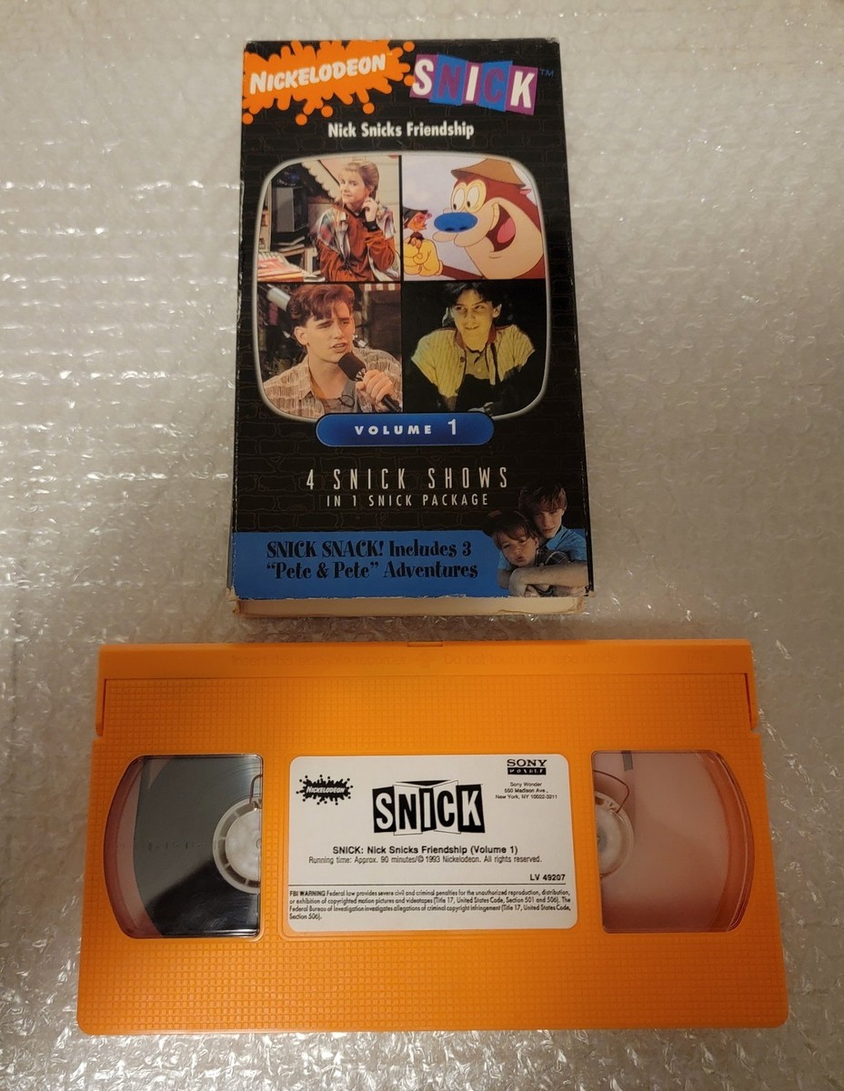 テレビ nicknicknick Nickelodeon Snick - V. 1 - Nick Snicks Friendship (VHS, 1993