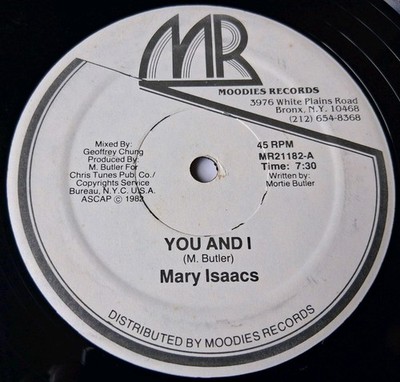 Mary Isaacs - You And I / Lonesome Feeling 12'' Single - 1982 Moodies Records VG+