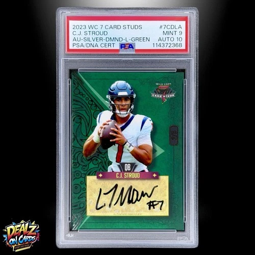 2023 Wild Card CJ Stroud Silver Diamond Rookie Auto /5 PSA 10 Auto PSA 9 POP 1!