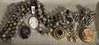 Vintage Costume Jewelry Cameo Lot Glass Necklace Pin JJ Brooch Locket Pendant 7