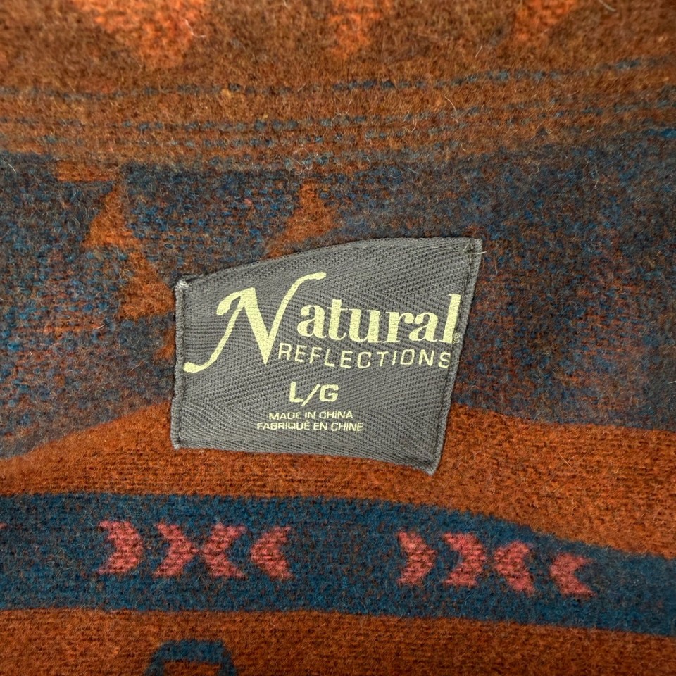 Natural Reflections Aztec Rust Fleece Shacket Women’s - Large ...