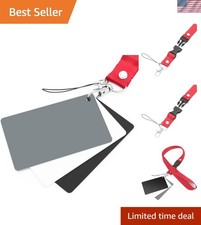 Compact 18 Neutral Grey Cards with Lanyard for Photographers on the Go
