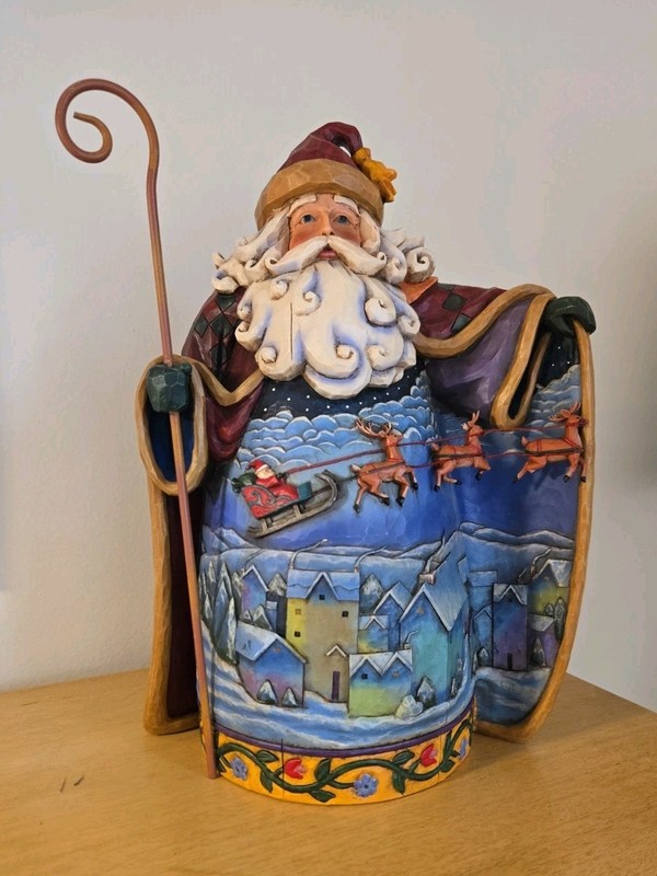 Jim Shore 2007 Heartwood Creek Santa Figurine Fly Away Tiny Sleigh #0000831
