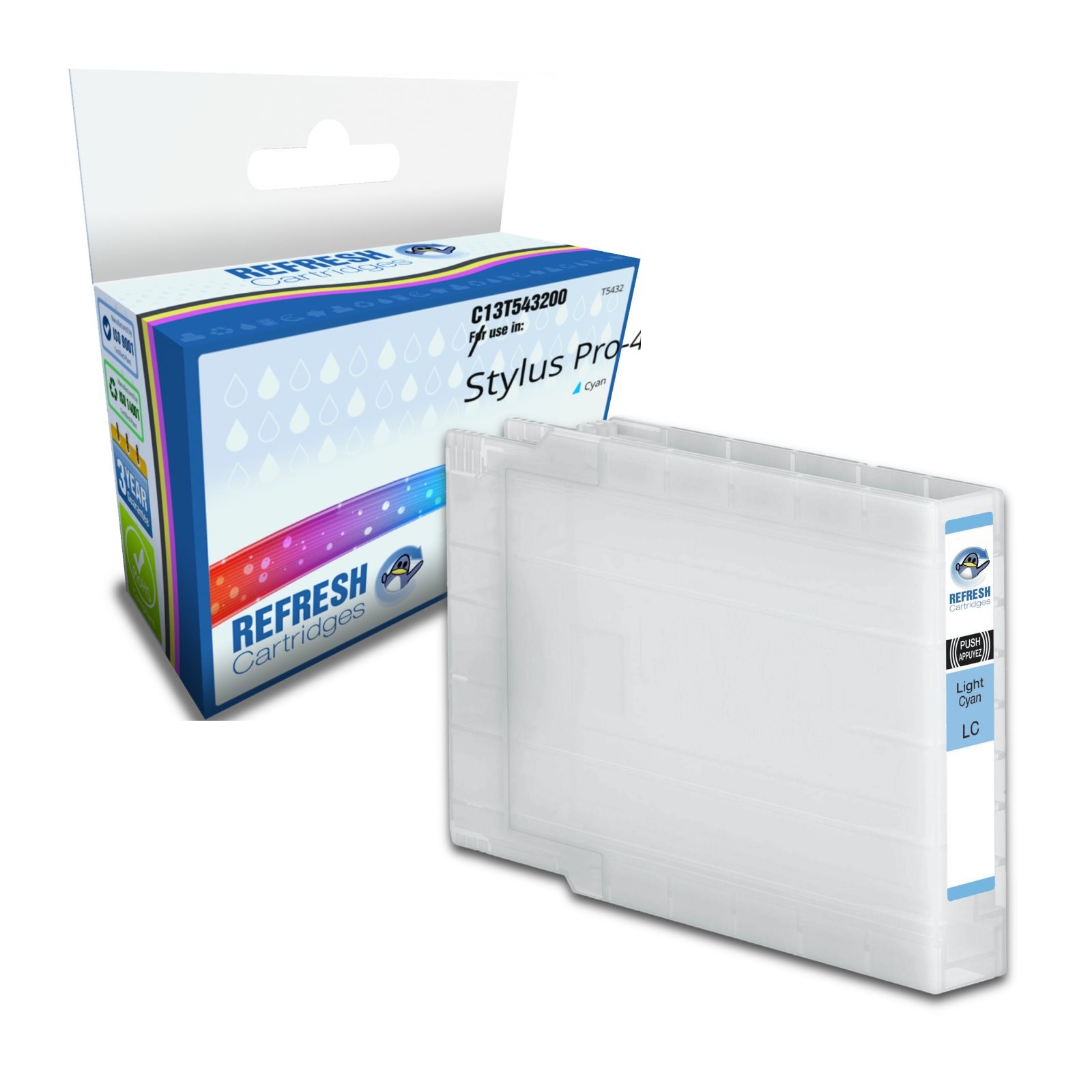 Refresh Cartridges Cyan C13T543200 Ink Compatible With Epson Printers