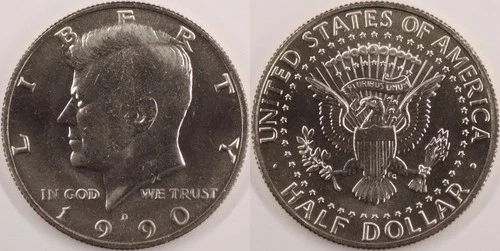 1990-D Kennedy Half Dollar — photo from the most recent tracked eBay sale