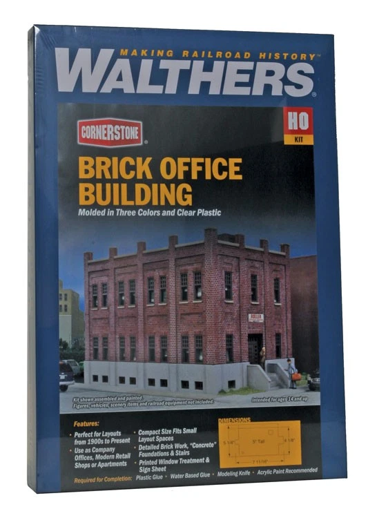 4050 Walthers Cornerstone Brick Office Building  - Kit HO Scale - Image 2 of 2
