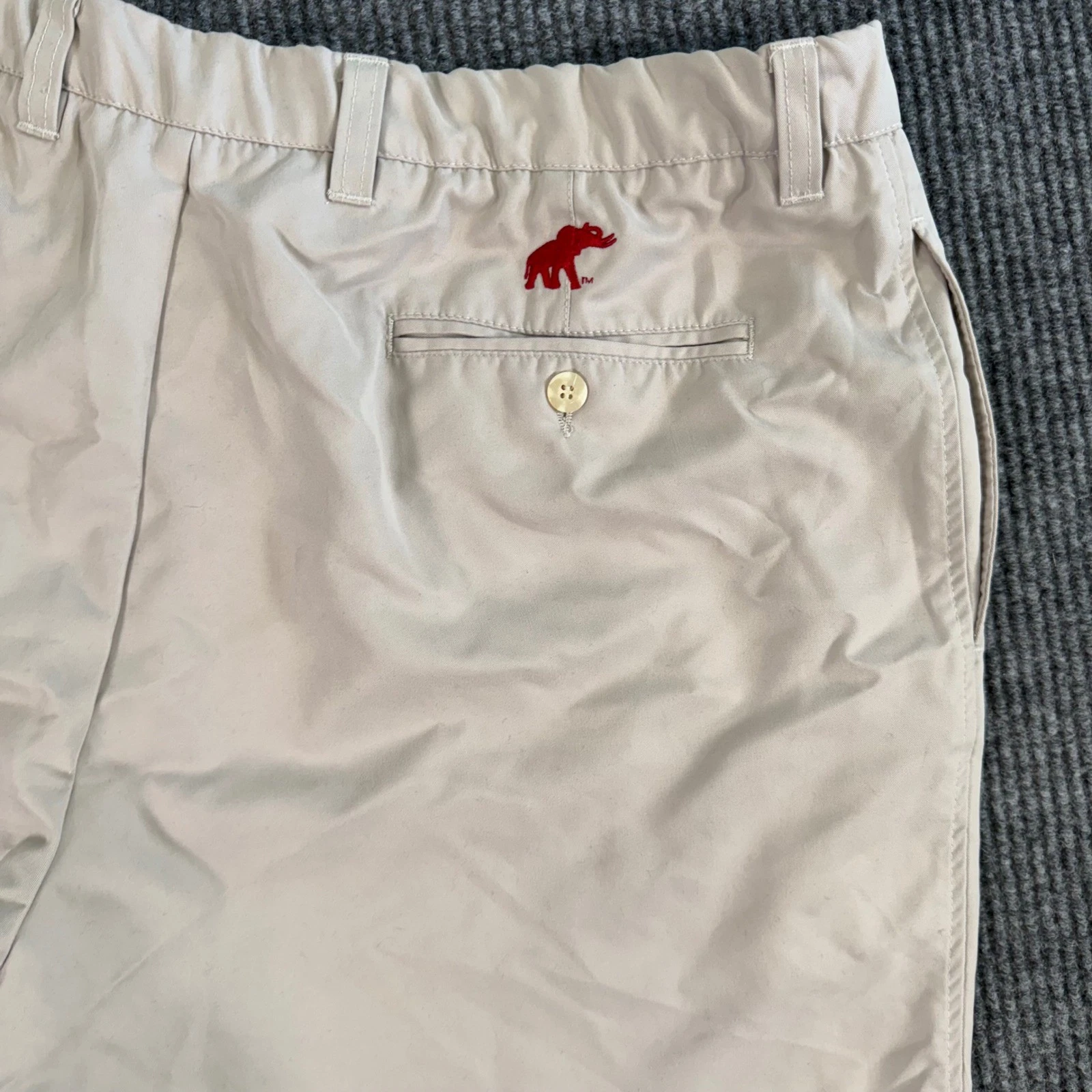 VTG Alabama Crimson Tide Elephant Logo Southern Collegiate Mens 40 Khaki Shorts