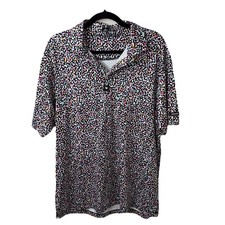 Bad Birdie Polo Drippity Drip AOP Golf Performance Shirt Multicolor Men's XL