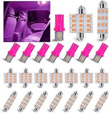 24 Pcs T10 31mm 41mm Led Interior Car Bulbs Kit Replacement For D Color Pink