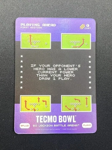 Playing Ahead Bo Jackson Battle Arena Tecmo Bowl BPL13 Bonus Play read descrip.