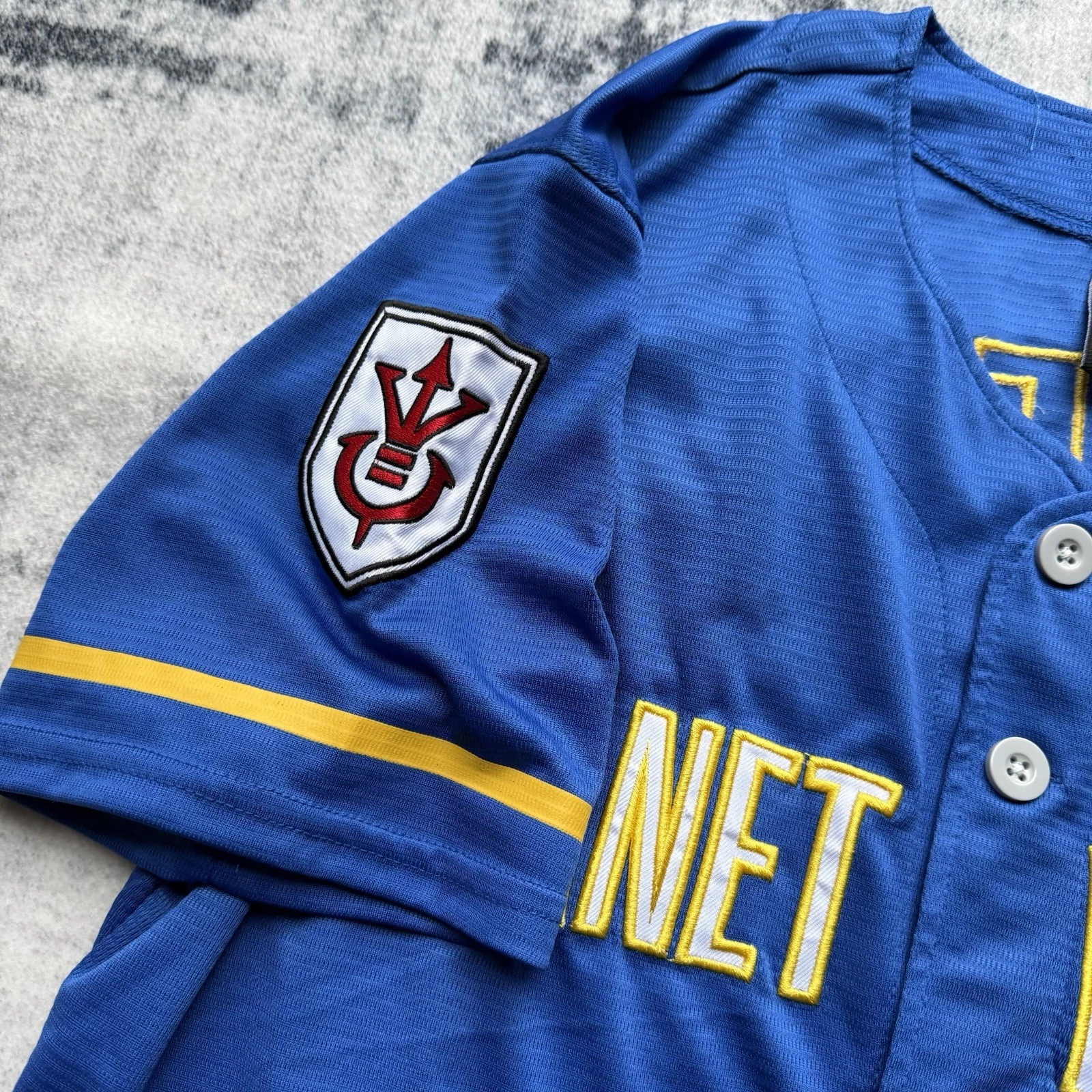 Dragon Ball Z Planet Vegeta Blue Baseball Jersey Shirt
