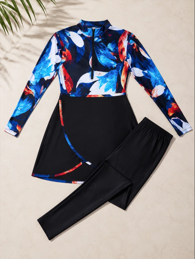 Floral Burkini Set 4 Pieces Muslim Swimwear Women Modest Swimsuit Beachwear
Opens in a new window or