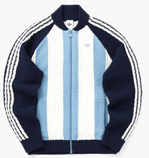 adidas Originals Archive Cutline Knit Track Top Retro Blue Jacket Women Size