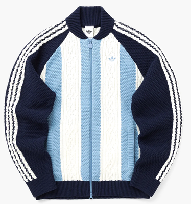 トップス  ARCHIVE CUTLINE KNIT TRACK TOP adidas Originals Archive Cutline Knit Track Top Retro Blue Jacket
