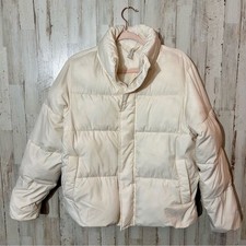 Fabletics Ivory Puffer Jacket Size Small  Cozy Winter Coat