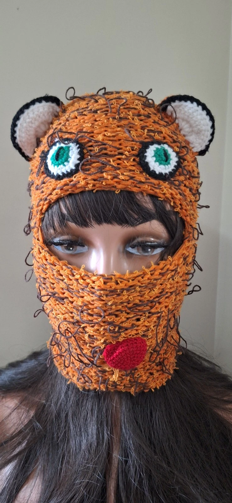 Bear Balaclava Hat with Ears – Handmade Crochet Ski Mask – Cute Costume Hood